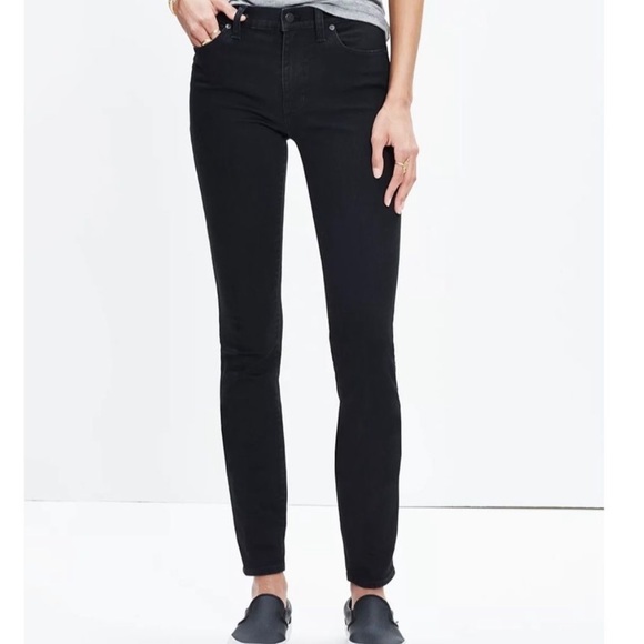 Rare Tall Long Madewell 9” Black High Rise Jeans - Picture 2 of 11